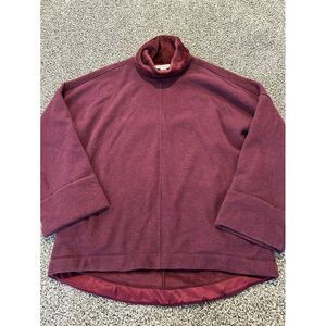 Athleta small maroon sweatshirt‎ top fleece satin E16
